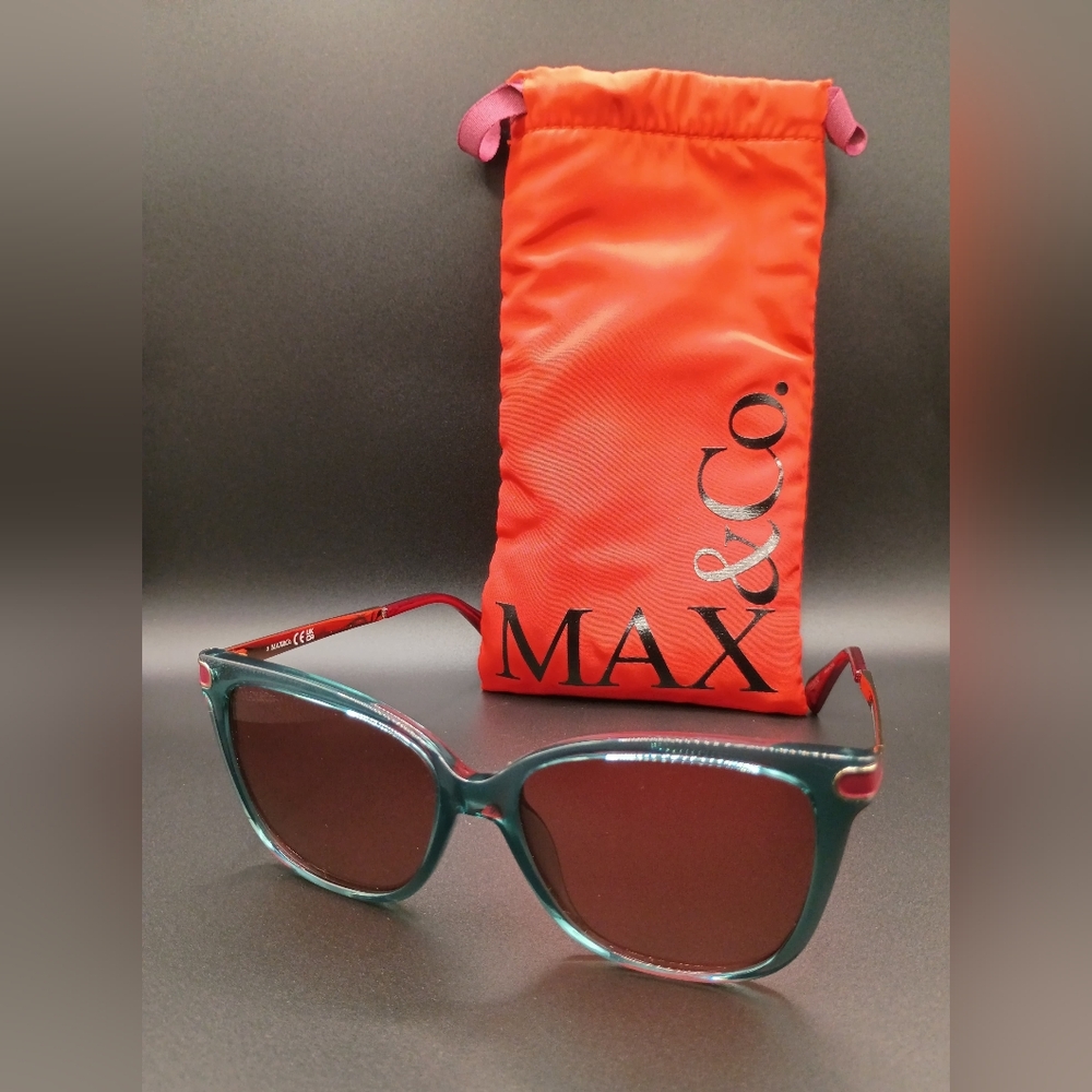 Max & Co. Teal Sunglasses with Red Highlights